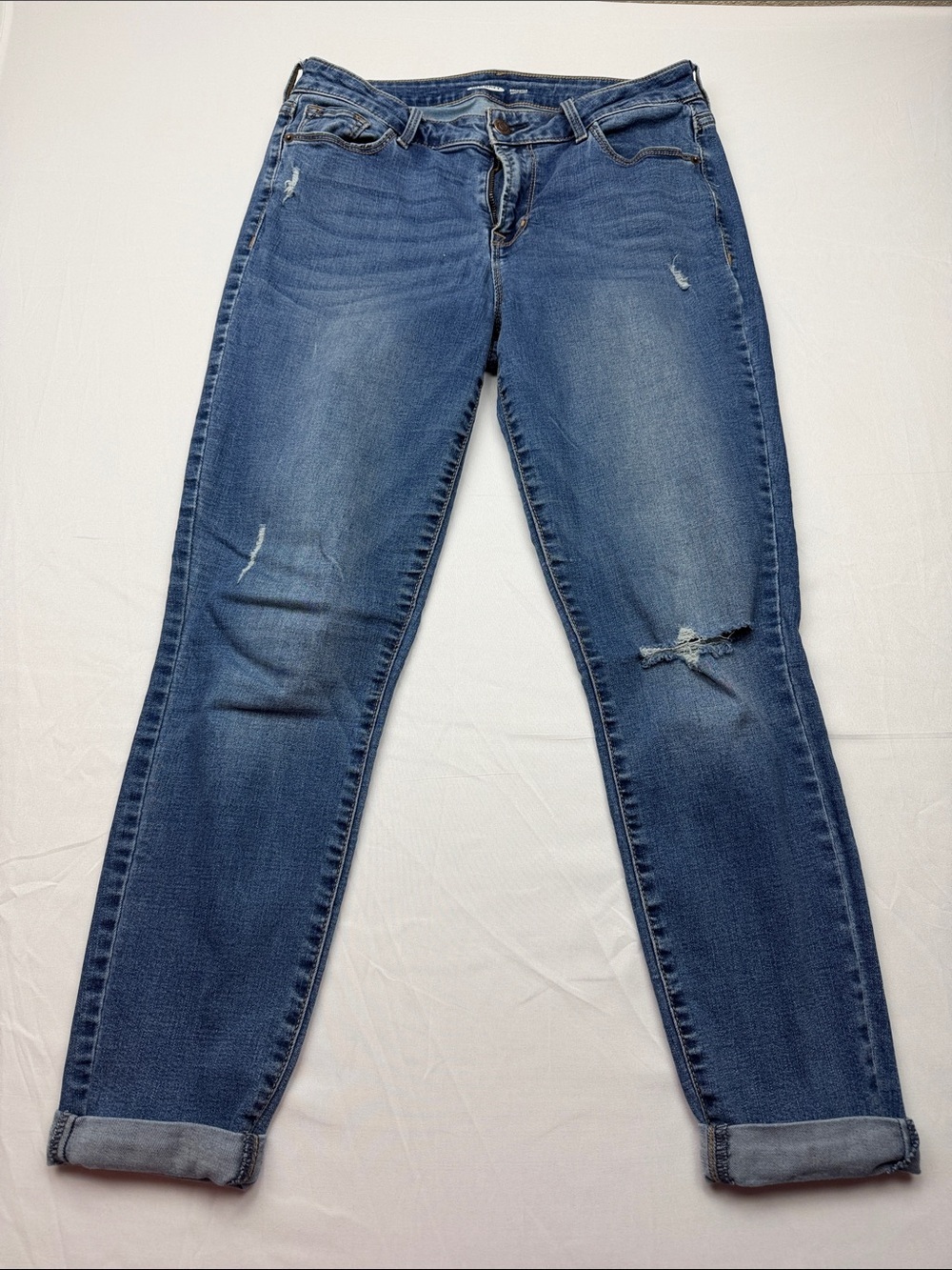 Old Navy Womens Blue Skinny Distressed Jeans - Picture 1 of 7